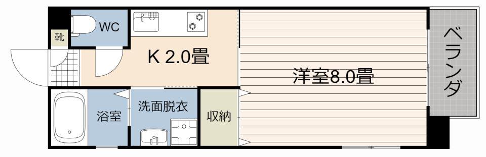 リッチリバー壱番館(1K/7階)の間取り写真