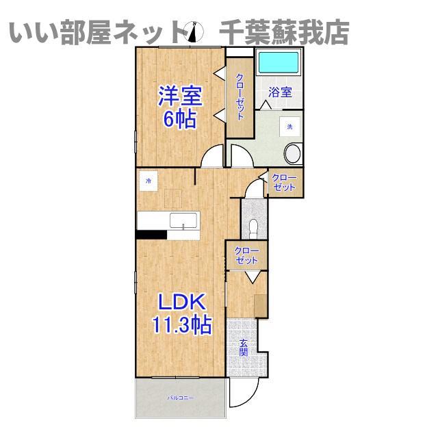 プラーン・ソレイユI(1LDK/1階)の間取り写真