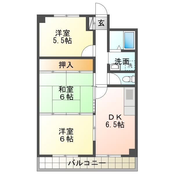 パークハウス(3DK/2階)の間取り写真