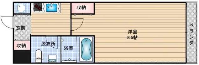 ウェリナ日本橋(1K/3階)の間取り写真