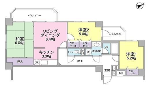 サンライズ品川(3DK/4階)の間取り写真