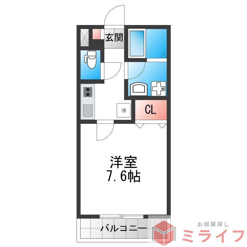 アリエッタ平野(1K/3階)の間取り写真