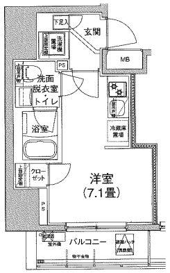 アイル カナーレ品川南(ワンルーム/15階)の間取り写真