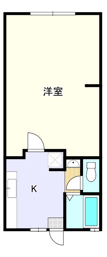 サザンハイツ須屋(1K/2階)の間取り写真