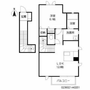 プラム フィールド(1LDK/2階)の間取り写真