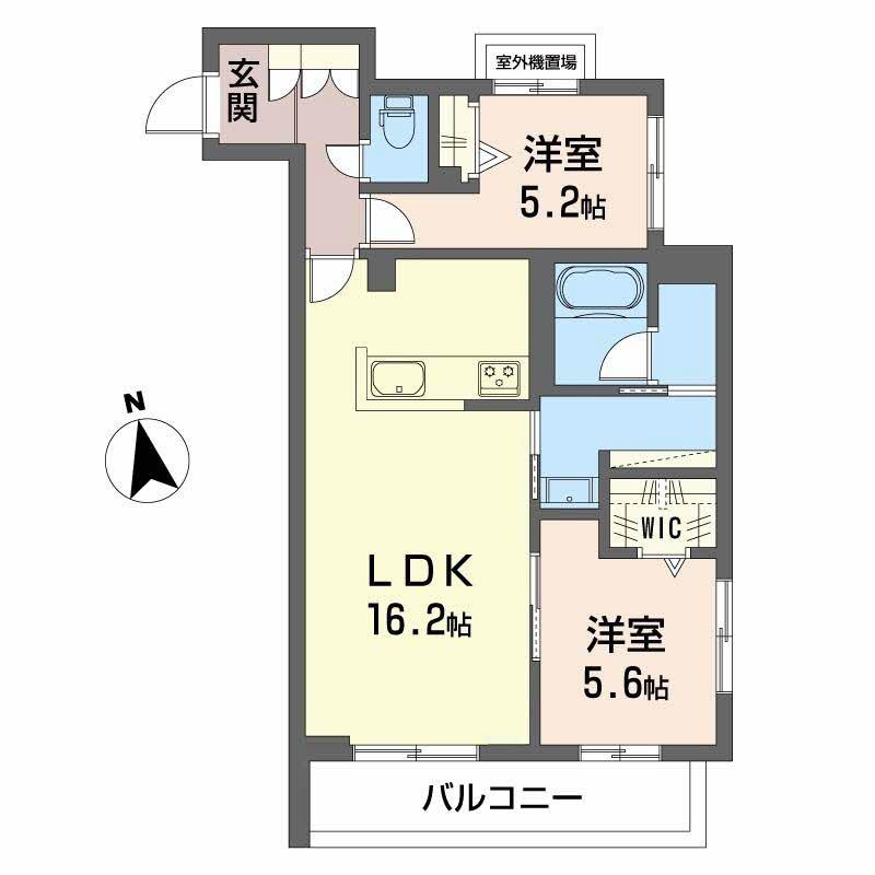 シャーメゾン深翠の社(2LDK/3階)の間取り写真