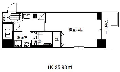 エイペックス神戸みなと元町コーストライン(1K/8階)の間取り写真