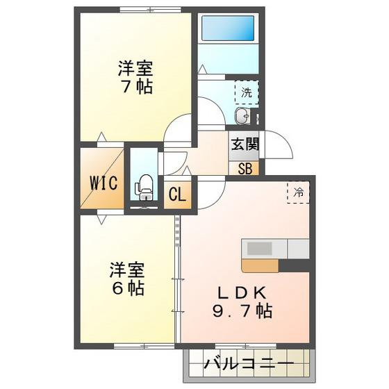 プレミールボヌールH棟(2LDK/3階)の間取り写真