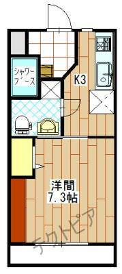 NEXTAGE新橋(1K/1階)の間取り写真