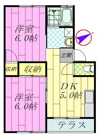 アーバン・コーポラス(2DK/1階)の間取り写真