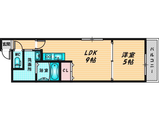 フジパレス鶴見X番館(1LDK/3階)の間取り写真