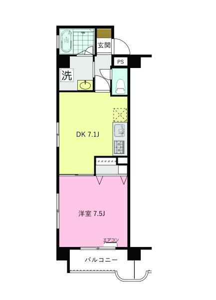 たまプラーザ 新石川3丁目マンション 田園ドミール(1DK/3階)の間取り写真