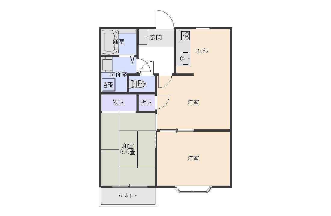マンションミレニアム(3K/2階)の間取り写真