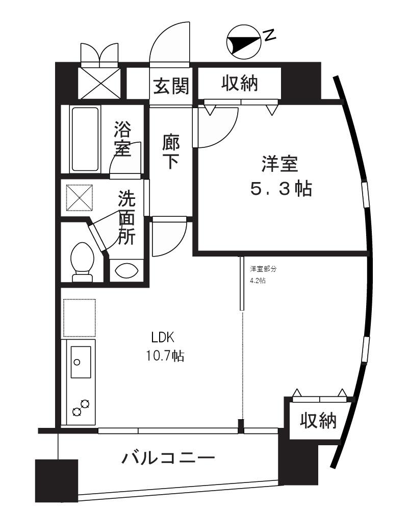 琳和タウンコートII(1LDK/3階)の間取り写真