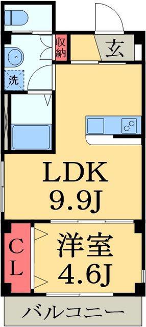 CADENZA(1LDK/1階)の間取り写真