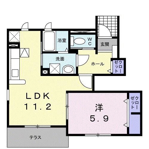 カルモ・ドマーニ(1LDK/1階)の間取り写真