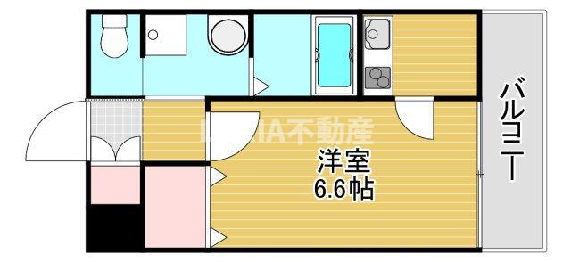 WOB京橋(1K/4階)の間取り写真