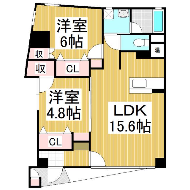 サンフラッツ(2LDK/1階)の間取り写真