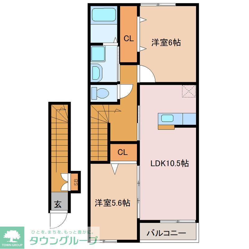サンライズ(2LDK/2階)の間取り写真