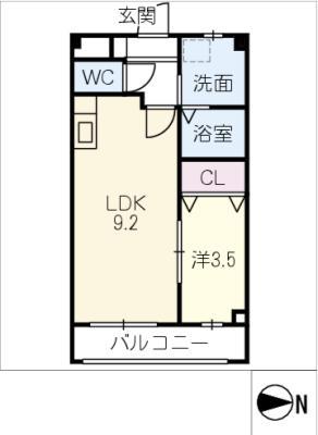 テクノ・シャルマン(1LDK/2階)の間取り写真