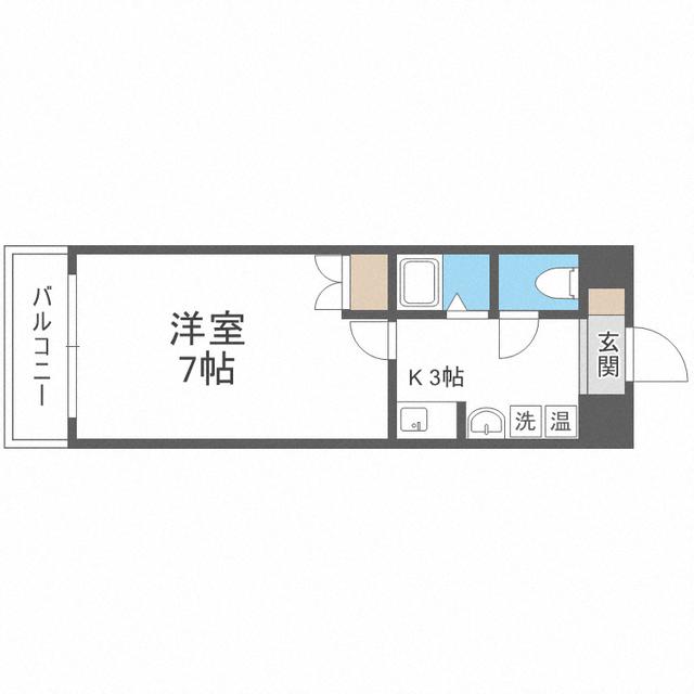 西鉄太宰府線 西鉄五条駅 徒歩13分 9階建 築34年(1K/2階)の間取り写真