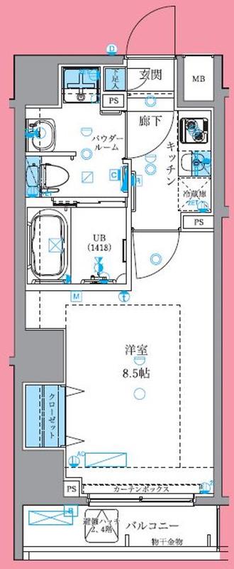 GENOVIA 中野野方GREEN VAIL(1K/3階)の間取り写真