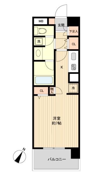 グラディート町田(ワンルーム/6階)の間取り写真