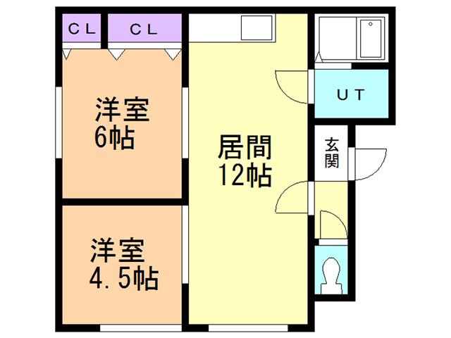 アメニティパークノボリベツ(2LDK/1階)の間取り写真