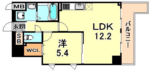 LSステューディオ岡本(1LDK/7階)の間取り写真