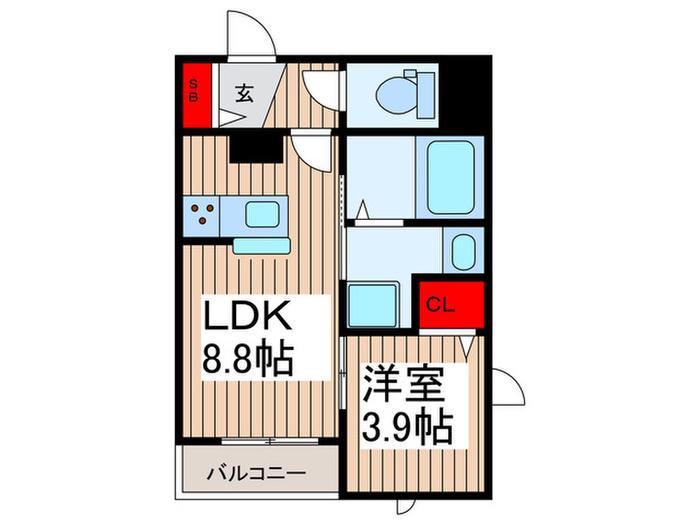パークヴィラ桜木(1LDK/3階)の間取り写真