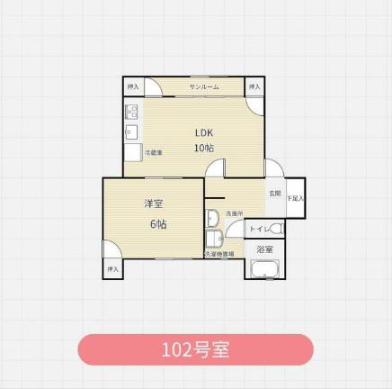 ノース133(1LDK/1階)の間取り写真