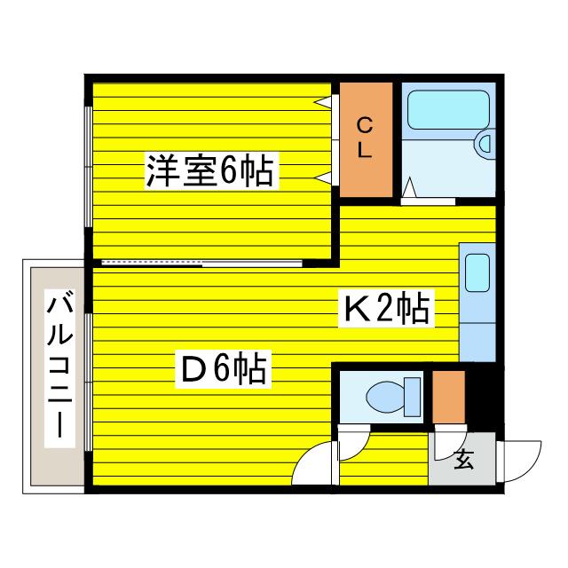 L・ロード広和(1DK/3階)の間取り写真