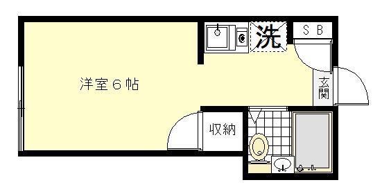 ベルメゾン(ワンルーム/1階)の間取り写真