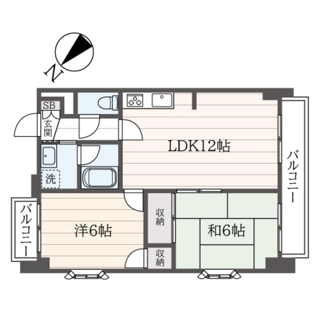 タワーコーポトヤ(2LDK/8階)の間取り写真
