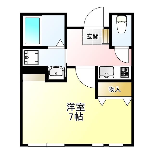 ベルミカーサA(1K/1階)の間取り写真