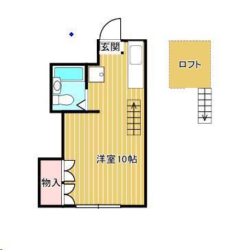 べに花ハイツ(ワンルーム/2階)の間取り写真