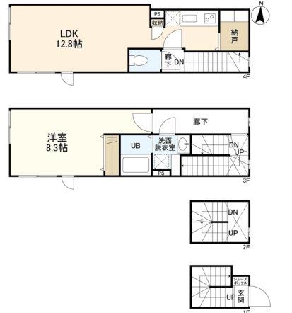 アステラホーム四谷大京町(1LDK/3階)の間取り写真