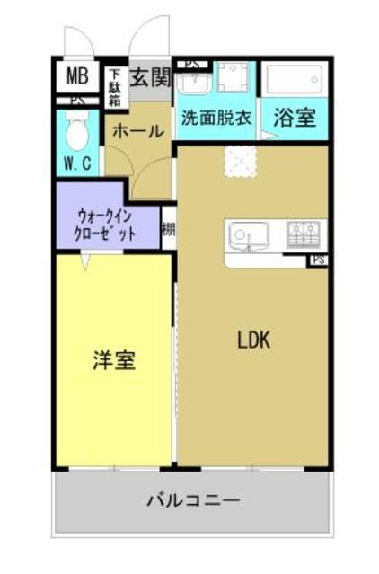 STELLA小池原(1LDK/2階)の間取り写真