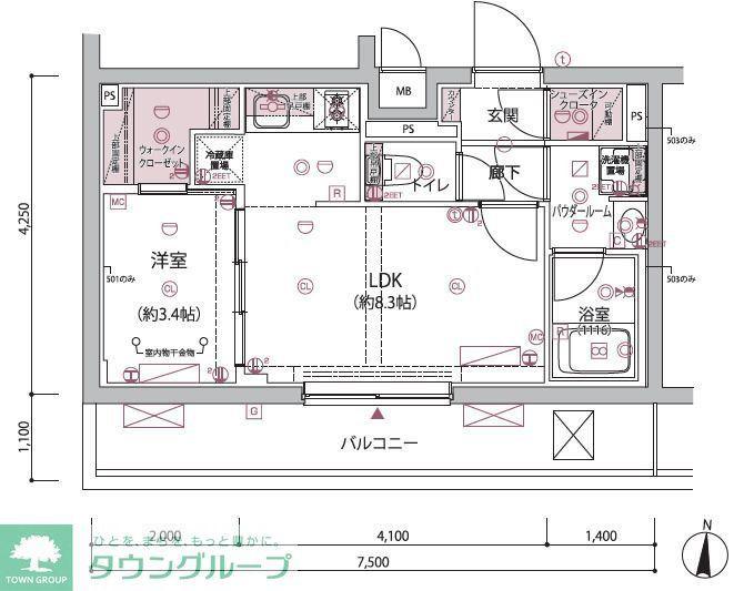 ARCOBALENO BUBAIGAWARA(1LDK/5階)の間取り写真