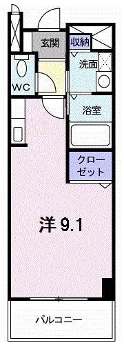 ZERO-TWO(ワンルーム/2階)の間取り写真