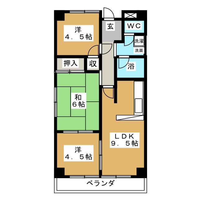 行徳第2マンション(3LDK/4階)の間取り写真