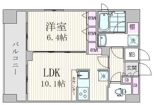 エスジーコート三ノ輪(1LDK/9階)の間取り写真