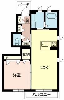 フルリール前田(1LDK/1階)の間取り写真
