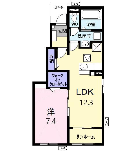 ガーデンプラザ(1LDK/1階)の間取り写真