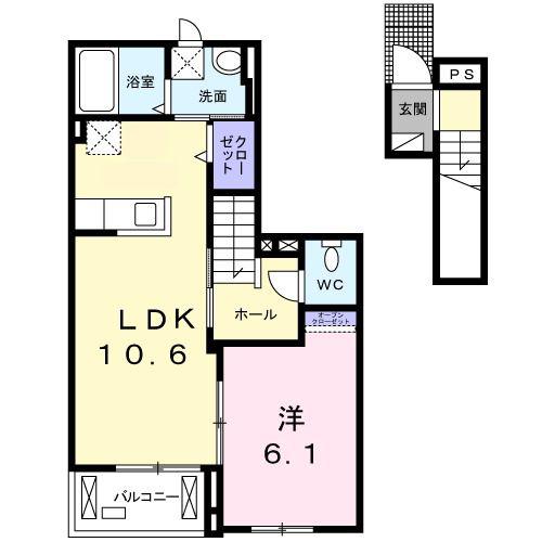 SHILIN(1LDK/2階)の間取り写真