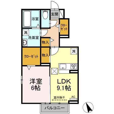 メゾンドボナール(1LDK/1階)の間取り写真