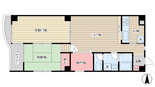 リンデンバウム(2SLDK/5階)の間取り写真