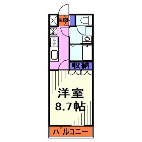 BRILLAR(1K/2階)の間取り写真