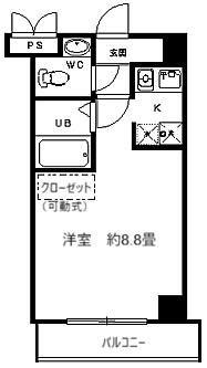 クレストパーク西日暮里北(ワンルーム/4階)の間取り写真