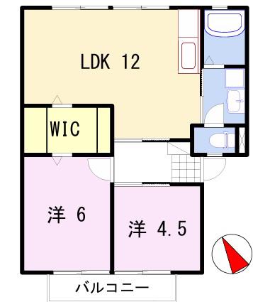 ハイツしらさぎ(2LDK/2階)の間取り写真